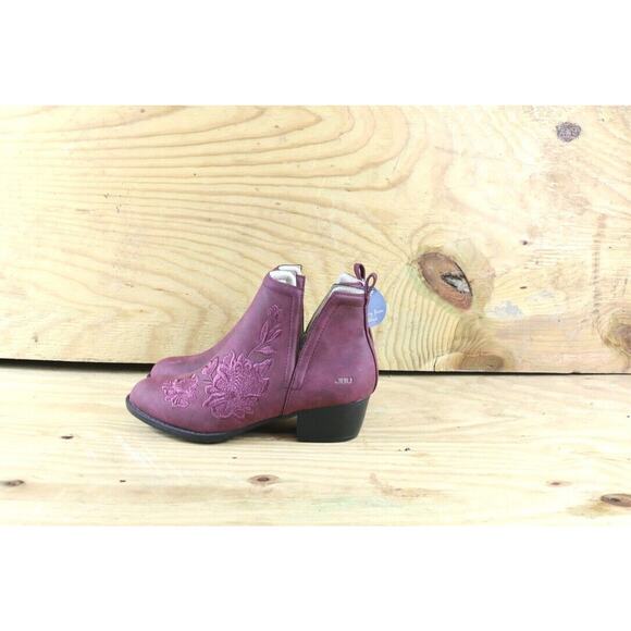 New JBU Shoes Boots Womens 7M Parker Memory Foam Purple Floral Ankle Bootie - Picture 1 of 7